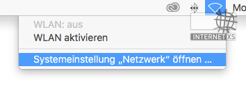 Screenshot Systemeinstellungen Netzwerk öffnen auf mac OS X